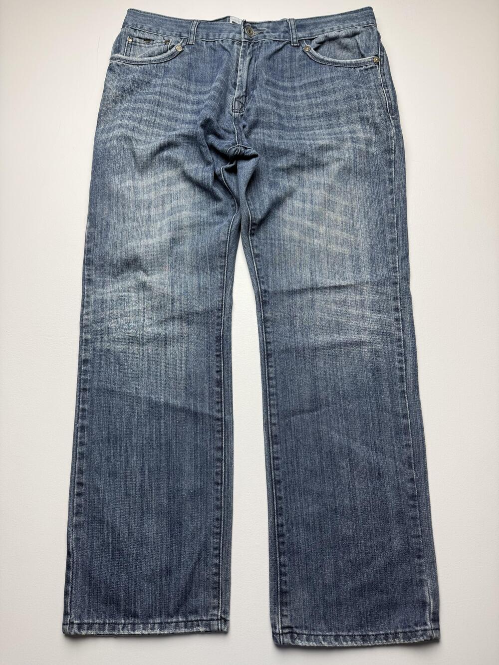 Do Denim Jeans Mens 36x32 Blue Med Wash Denim Relaxed Straight Casual RA-058